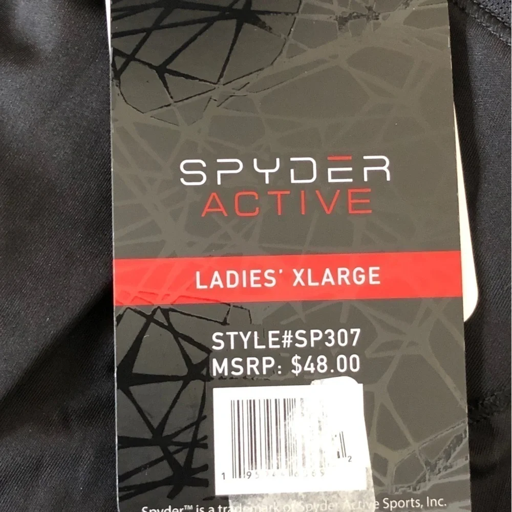 NWT SPYDER ACTIVE Style# SP309 Black Moisture Wicking Racerback Tank Top Size XL - Picture 5 of 7